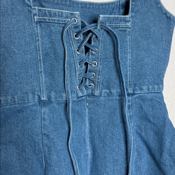 h:ours Olivia Mini Denim Dress Size L - Picture 6 of 8